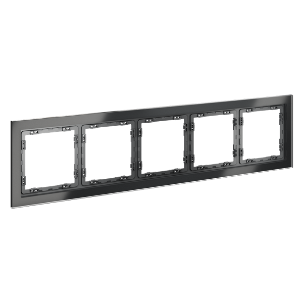 Рамка стеклянная VOLTUM S70 на 5 постов, (графит, стекло)