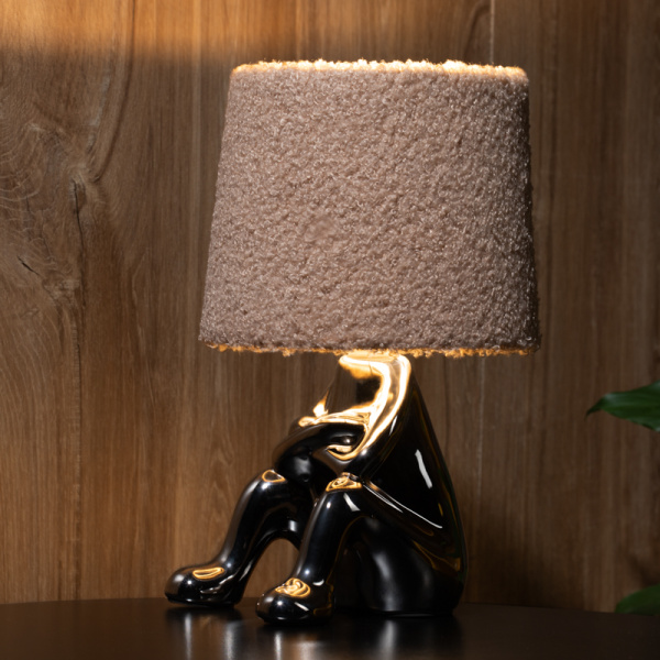 Светильник декоративный Человечек, серебряный с пудровым абажуром, Е27 REXANT