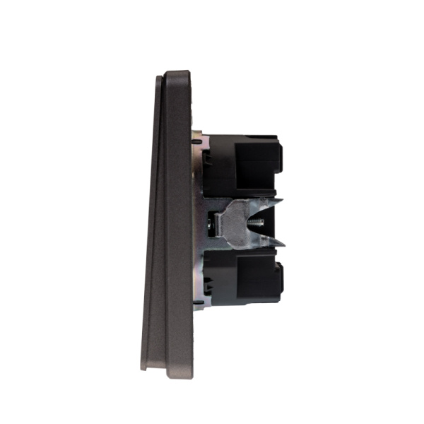 Выключатель ROUND 1 кл с подсветкой 10А с/у титан KRANZ