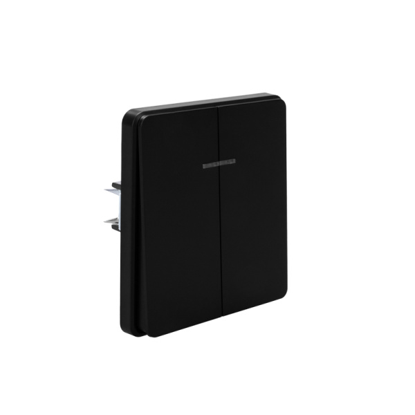 Выключатель ROUND 2 кл с подсветкой 10А с/у оникс KRANZ