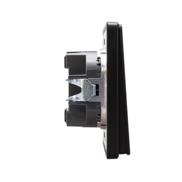 Выключатель ROUND 1 кл проходной (переключатель) с подсветкой 10А с/у оникс KRANZ