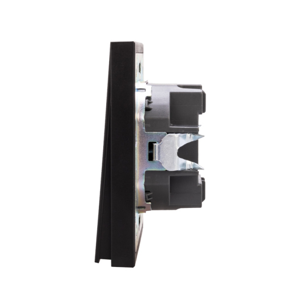 Выключатель STRONG 2 кл с подсветкой 10А с/у антрацит KRANZ