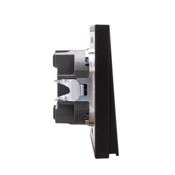 Выключатель STRONG 2 кл с подсветкой 10А с/у антрацит KRANZ