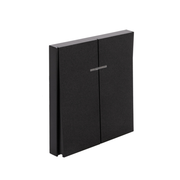 Выключатель STRONG 2 кл с подсветкой 10А с/у антрацит KRANZ