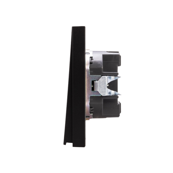 Выключатель STRONG 1 кл проходной (переключатель) с подсветкой 10А с/у антрацит KRANZ