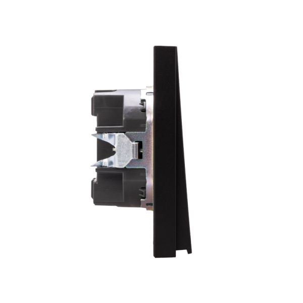 Выключатель STRONG 1 кл проходной (переключатель) с подсветкой 10А с/у антрацит KRANZ