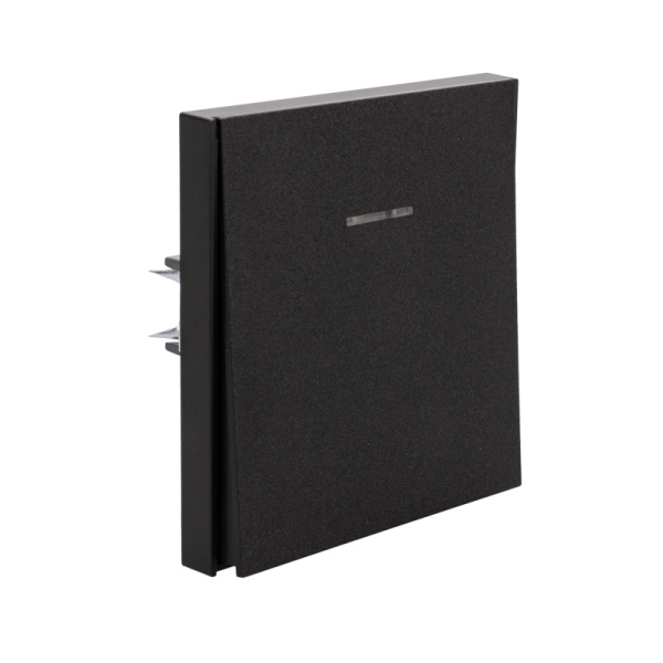 Выключатель STRONG 1 кл проходной (переключатель) с подсветкой 10А с/у антрацит KRANZ