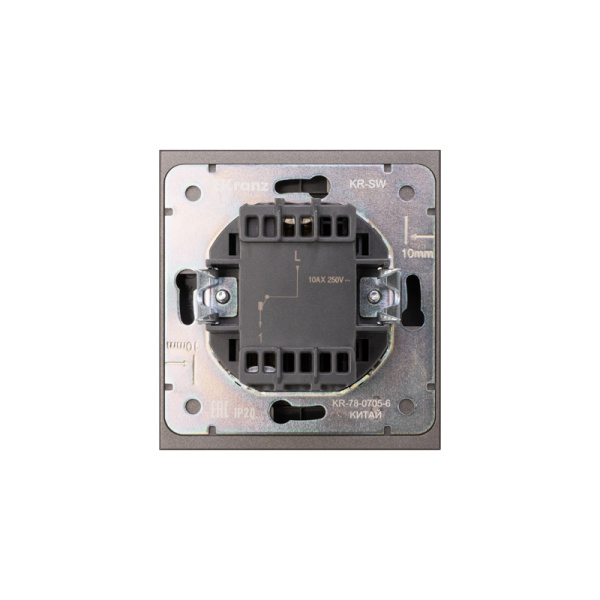 Выключатель STRONG 1 кл 10А с/у графит KRANZ