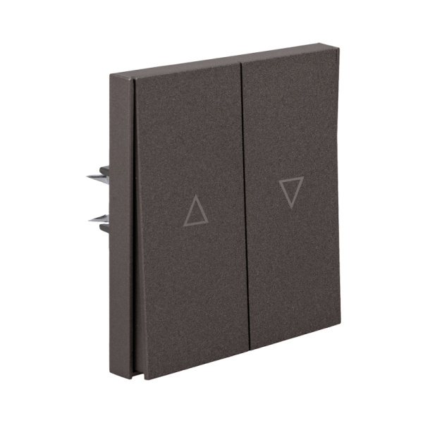 Выключатель STRONG 2 кл для жалюзи возвратный 10А с/у графит KRANZ