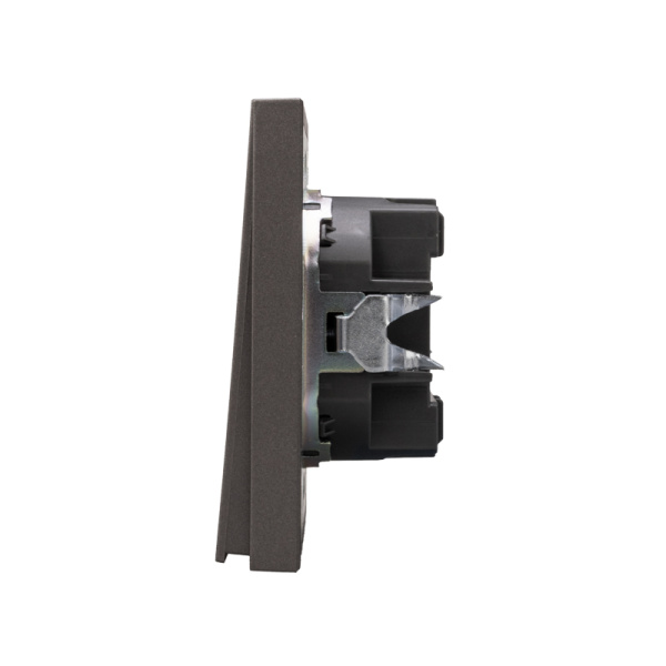 Выключатель STRONG 1 кл возвратный 10А с/у графит KRANZ