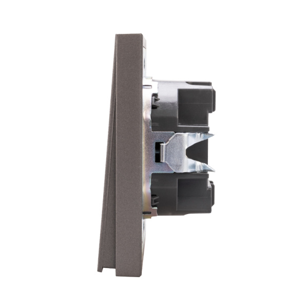 Выключатель STRONG 2 кл с подсветкой 10А с/у графит KRANZ