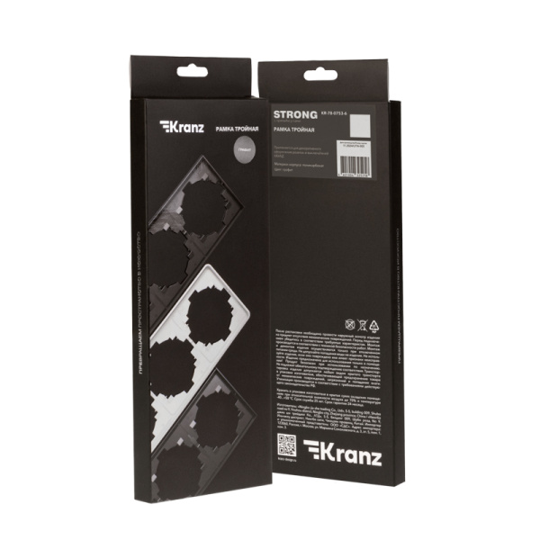 Рамка STRONG 3-постовая графит KRANZ