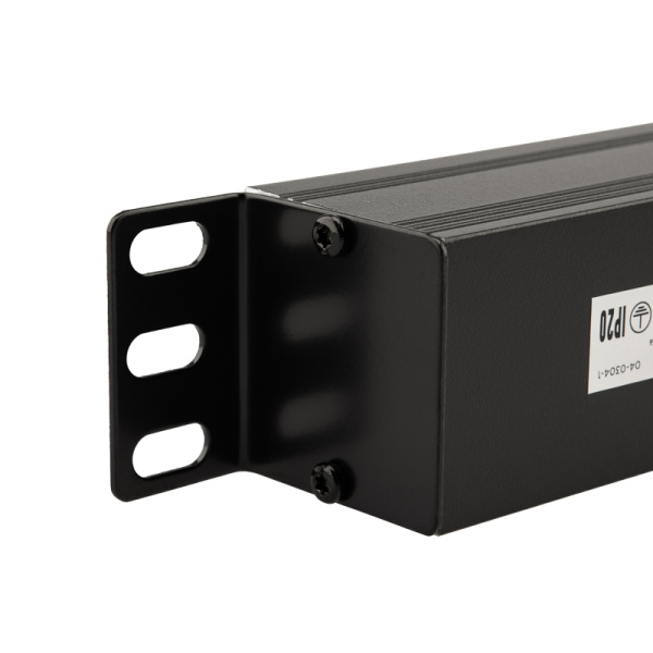 Блок распределения питания для 19" шкафов, горизонтальный, 8 розеток C13, 10A, без выкл, алюм корп, шнур 2м, вилка C14 REXANT