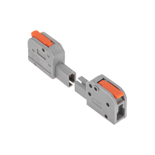 Клемма СМК 222-421R проходная разъемная 1 полюс серая 0,2-2,5/4мм² (блистер 5 шт/уп) REXANT