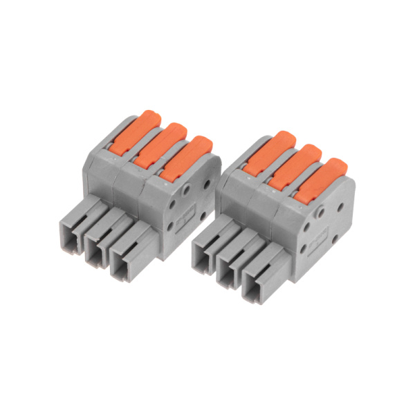 Клемма СМК 222-423R проходная разъемная 3 полюса серая 0,2-2,5/4мм² (блистер 5 шт/уп) REXANT