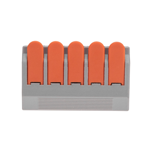 Универсальная клемма СМК 222-615/221-615, 5-проводная серая 0,5-4/6 мм² (блистер 5 шт/уп) REXANT