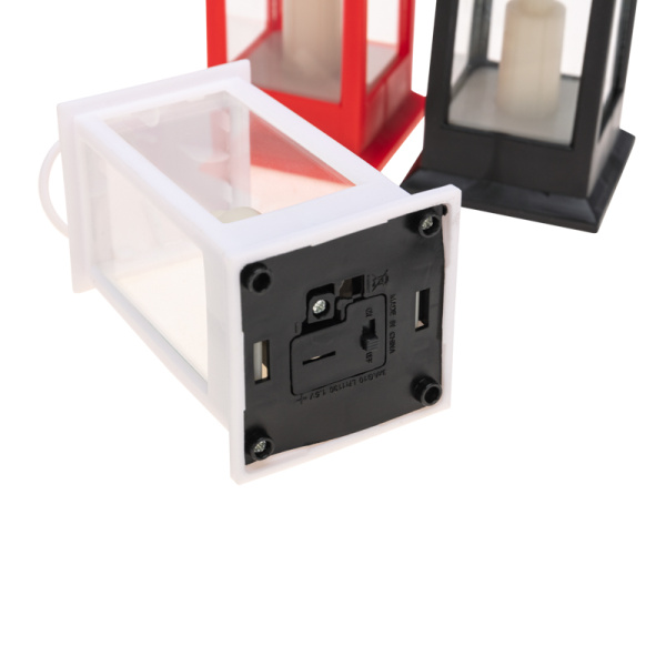 Фонарь декоративный (фигура) со свечкой 5,5х5,5х12,5см, цвет корпуса белый/красный/ черный, цвет свечения теплый белый, питание 3xLR1130 (в комплекте) NEON-NIGHT