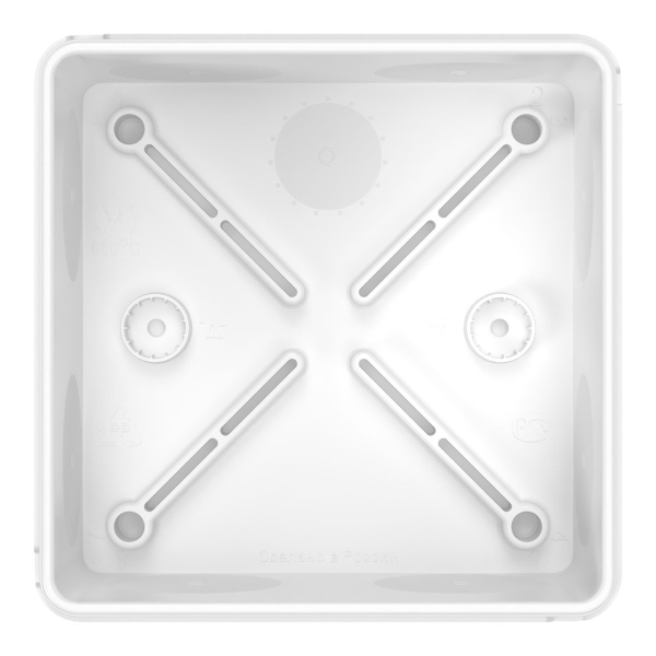 Коробка распределительная 60-0300-9003-ПП для ПМ двухкомпонентная безгалогенная (HF) белая 100х100х50 с противопожарной пластиной (66шт/уп) Промрукав