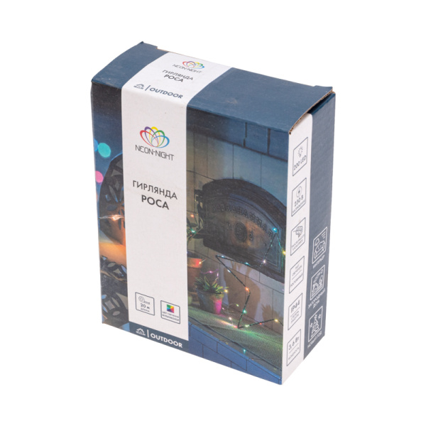 Гирлянда Роса с трансформатором 20 м, 200 LED, цвет свечения мультиколор NEON-NIGHT