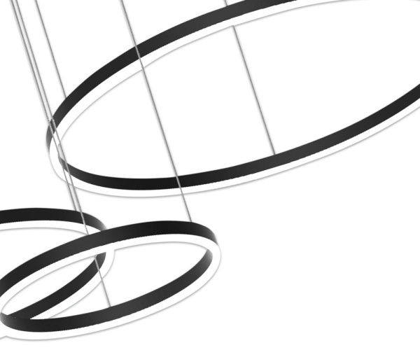 08223,19PA(3000K) Подвес димм.Тор черный d80+60+40