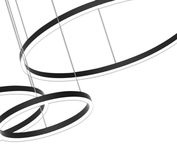 08223,19PA(4000K) Подвес димм.Тор черный d80+60+40