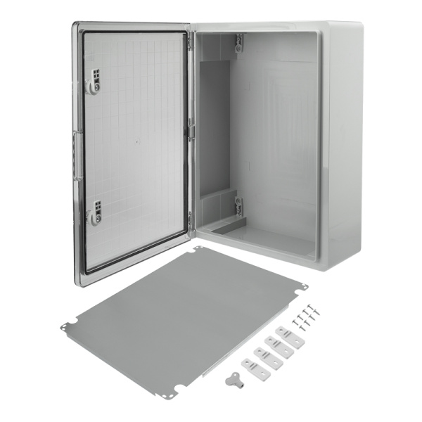 Корпус пластиковый ЩМПп с прозрачной дверцей и монтажной панелью 600х400х200мм, АБС, УХЛ1, IP65 REXANT