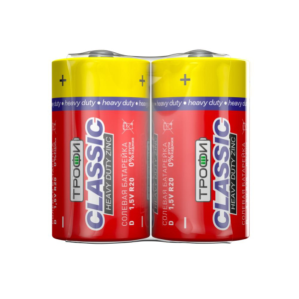 Батарейки Трофи R20-2S CLASSIC HEAVY DUTY Zinc (12/288/4608)