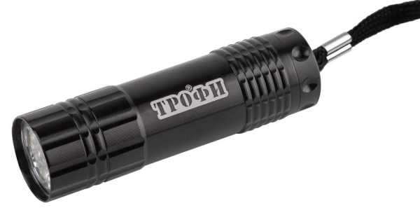 Светодиодный фонарь Трофи TM9-box12 ручной на батарейках промо-бокс 12шт алюминиевый