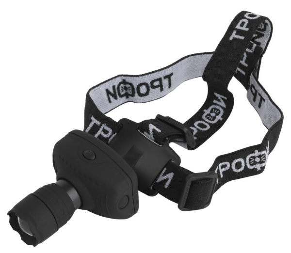 Фонарь налобный светодиодный Трофи Налобные GB-301 на батарейках мощный яркий 2 режима черный с регулируемым фокусом