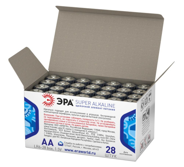 Батарейки ЭРА LR6-28 box SUPER Alkaline (28/840/18480)