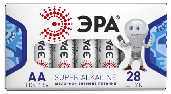 Батарейки ЭРА LR6-28 box SUPER Alkaline (28/840/18480)