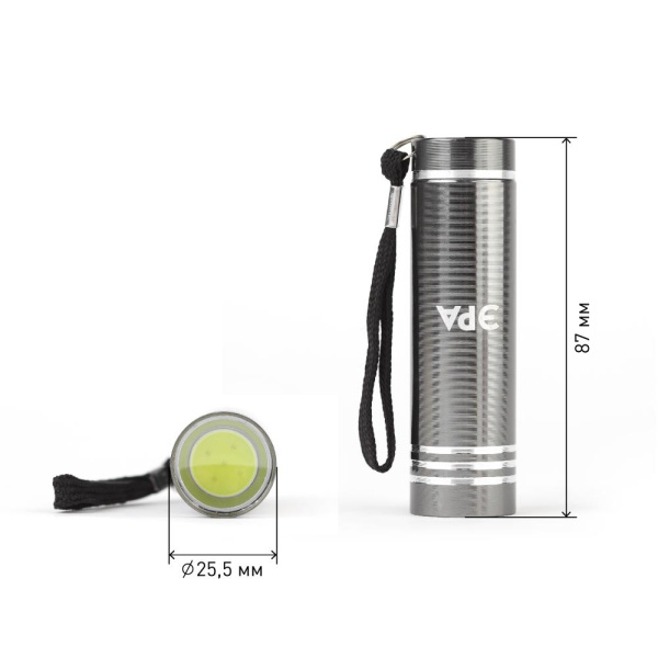 Светодиодный фонарь ЭРА UB-402 Джет ручной на батарейках промо-бокс 12шт алюминиевый