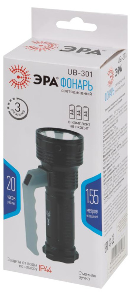 Светодиодный фонарь ЭРА UB-301 универсальный на батарейках 3Вт пластик