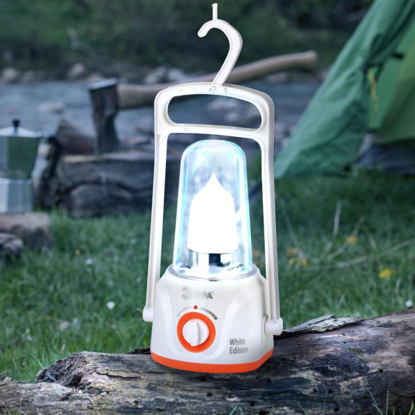 Фонарь кемпинговый светодиодный ЭРА KA40SU аккумуляторный с диммером и крючком яркий светильник белый