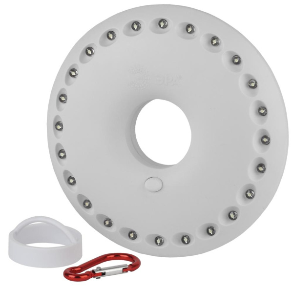 Фонарь кемпинговый светодиодный ЭРА KB-501 НЛО на батарейках с магнитом и карабином походный яркий светильник