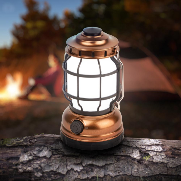 Фонарь кемпинговый светодиодный ЭРА KB-801  Факел  на батарейках 2 режима (холодный + пламя)