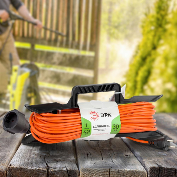 Удлинитель силовой ЭРА UFx-1-2x1.0-30m на рамке без заземления 1 розетка 30м ПВС 2х1мм2