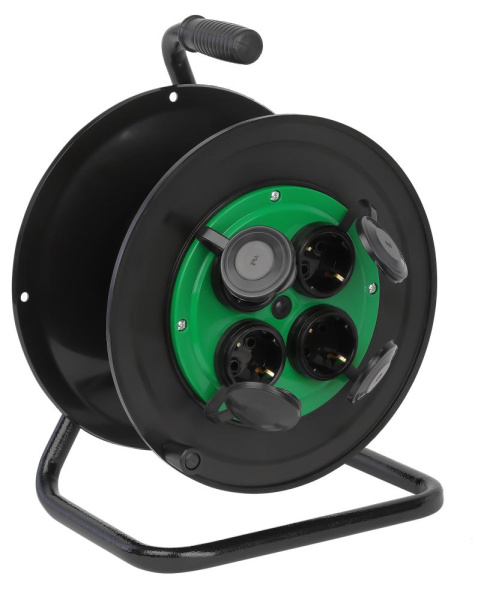 Катушка пластиковая ЭРА RP-4e-IP44 для подключения провода 4 розетки c заземлением с защитными крышками