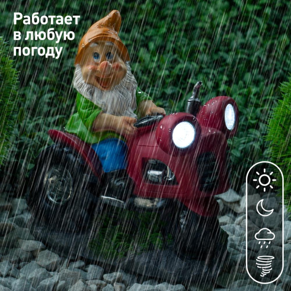 SL-RSN21-GCAR ЭРА Садовый светильник на солнечной батарее, полистоун, цветной, 21 см (8/64)