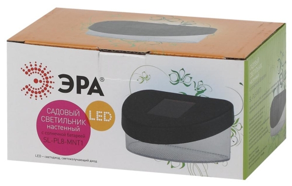 SL-PL8-MNT1 ЭРА Садовый светильник на солнечной батарее, пластик, черный, 5,5 см (24/960)