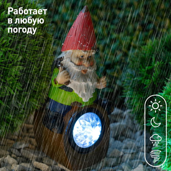 SL-RSN20-GN-3S ЭРА Садовый светильник на солнечной батарее, полистоун, цветной, 20,4 см (12/144)