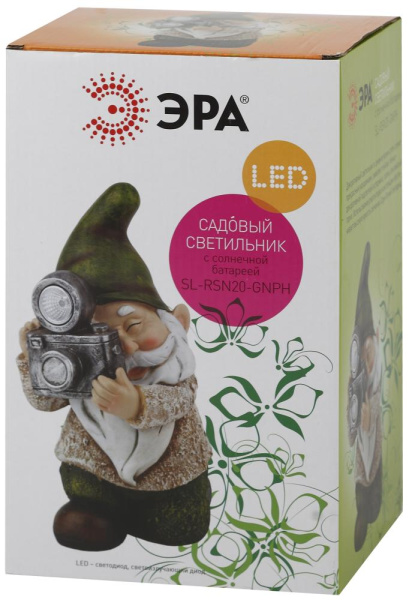 SL-RSN20-GNPH ЭРА Садовый светильник на солнечной батарее, полистоун, цветной, 23 см (12/96)