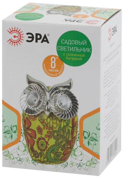 ERAFYS01-01 ЭРА Садовый светильник Филин на солнечной батарее, полистоун, 16 см (24/432)