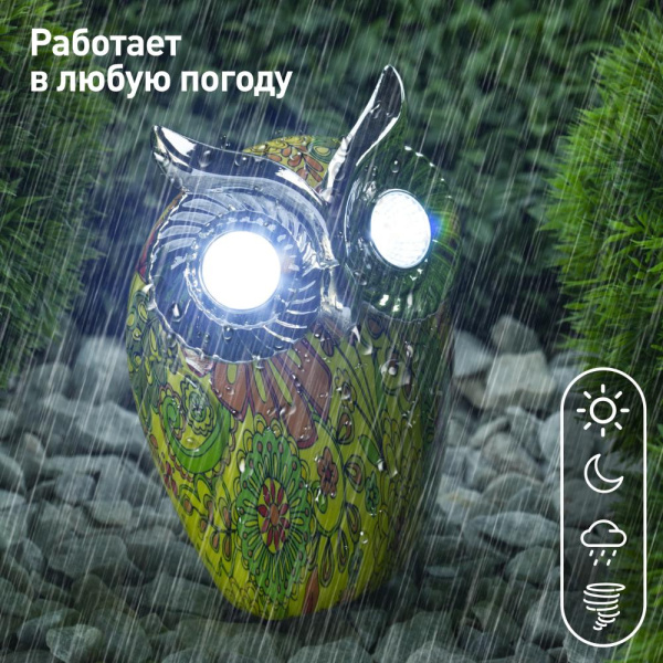 ERAFYS01-01 ЭРА Садовый светильник Филин на солнечной батарее, полистоун, 16 см (24/432)