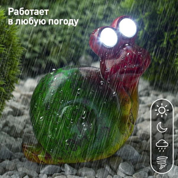 ERAFU01-02 ЭРА Садовый светильник Улитка на солнечной батарее, полистоун, 14 см (24/144)