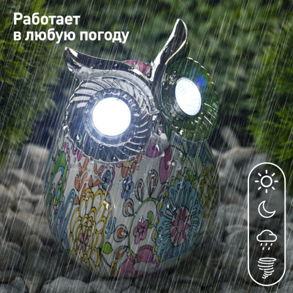 ERAFYS01-03 ЭРА Садовый светильник Сова на солнечной батарее, полистоун, 15 см (24/288)