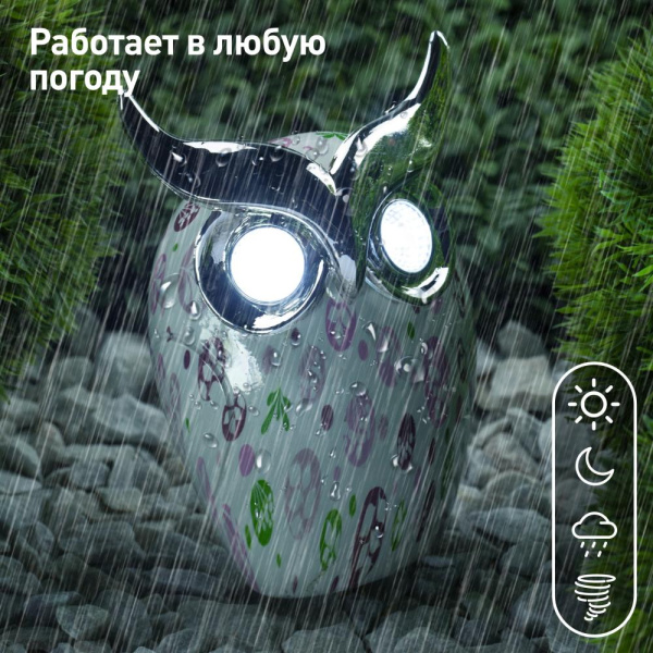 ERAFYH01-05 ЭРА Садовый светильник Филин на солнечной батарее, полистоун, 16 см (24/432)