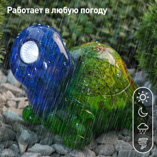 ERAFYS01-06 ЭРА Садовый светильник Черепаха на солнечной батарее, полистоун, 13 см (24/192)