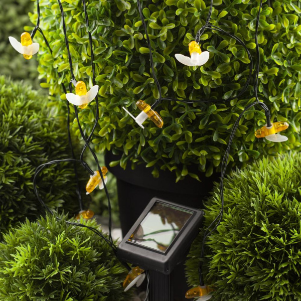 ERASG024-03 ЭРА Садовая гирлянда Пчелки на солнечной батарее, 5,8 м (24/432)