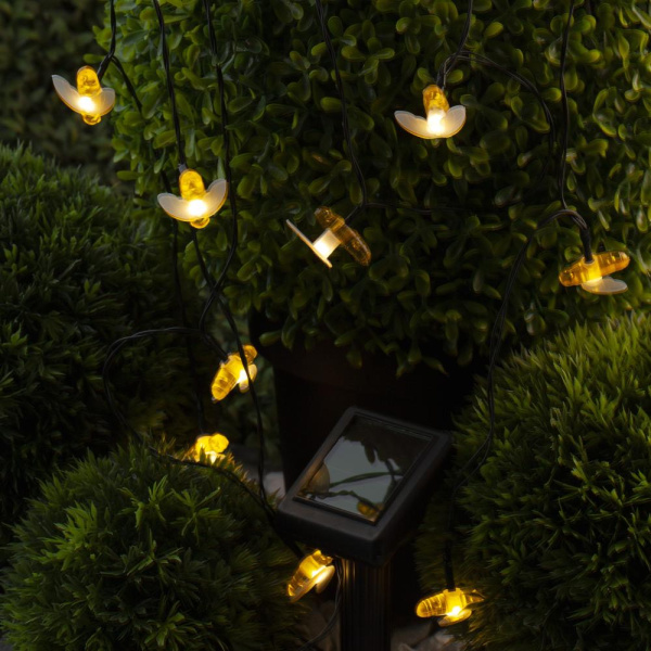 ERASG024-03 ЭРА Садовая гирлянда Пчелки на солнечной батарее, 5,8 м (24/432)